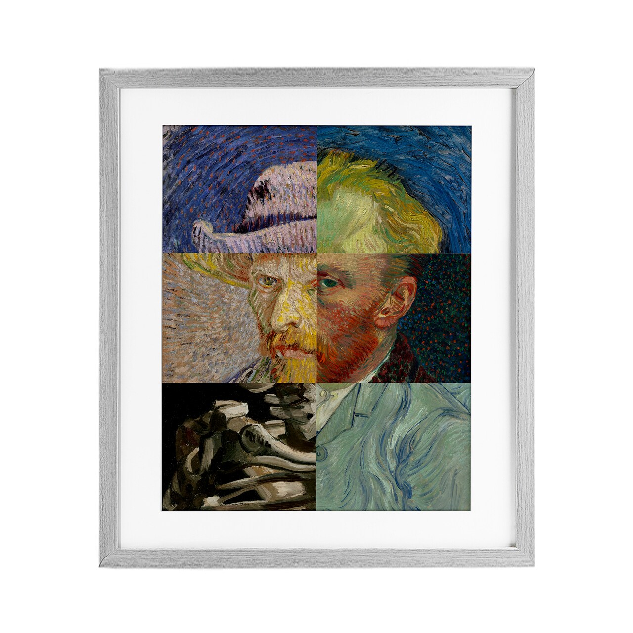 Stupell Industries Collaged Van Gogh Portraits Framed Print Under Glass, design by Masters Redux